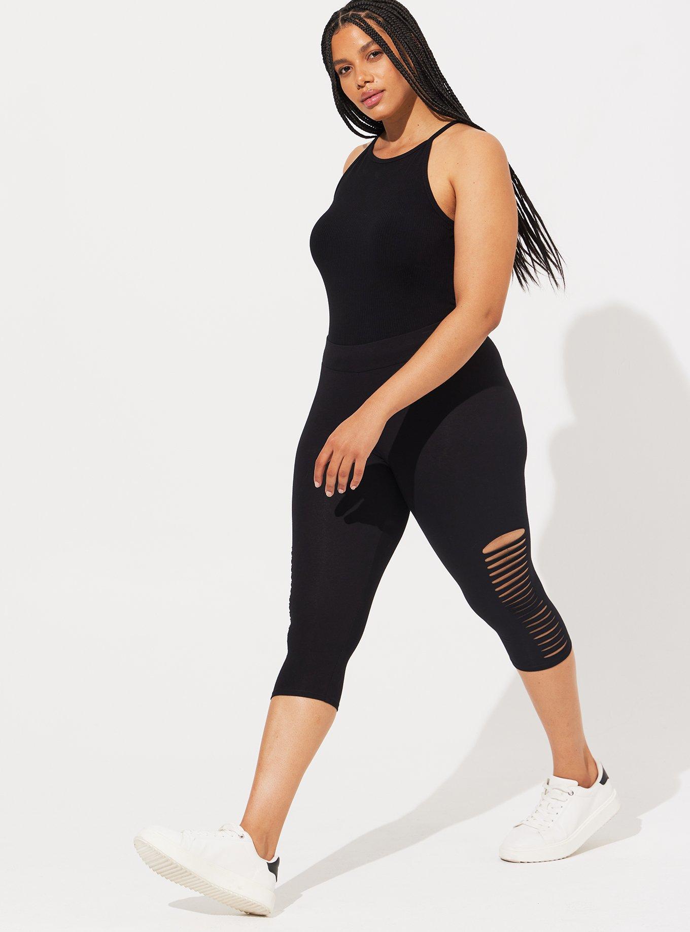 Plus Size - Pedal Pusher Signature Waist Destructed Legging - Torrid