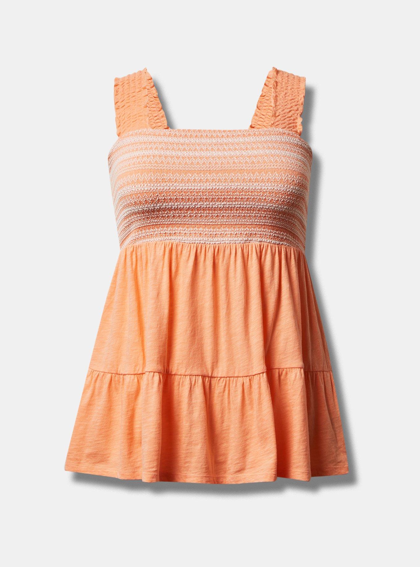 SQUARE NECK SMOCKED TANK