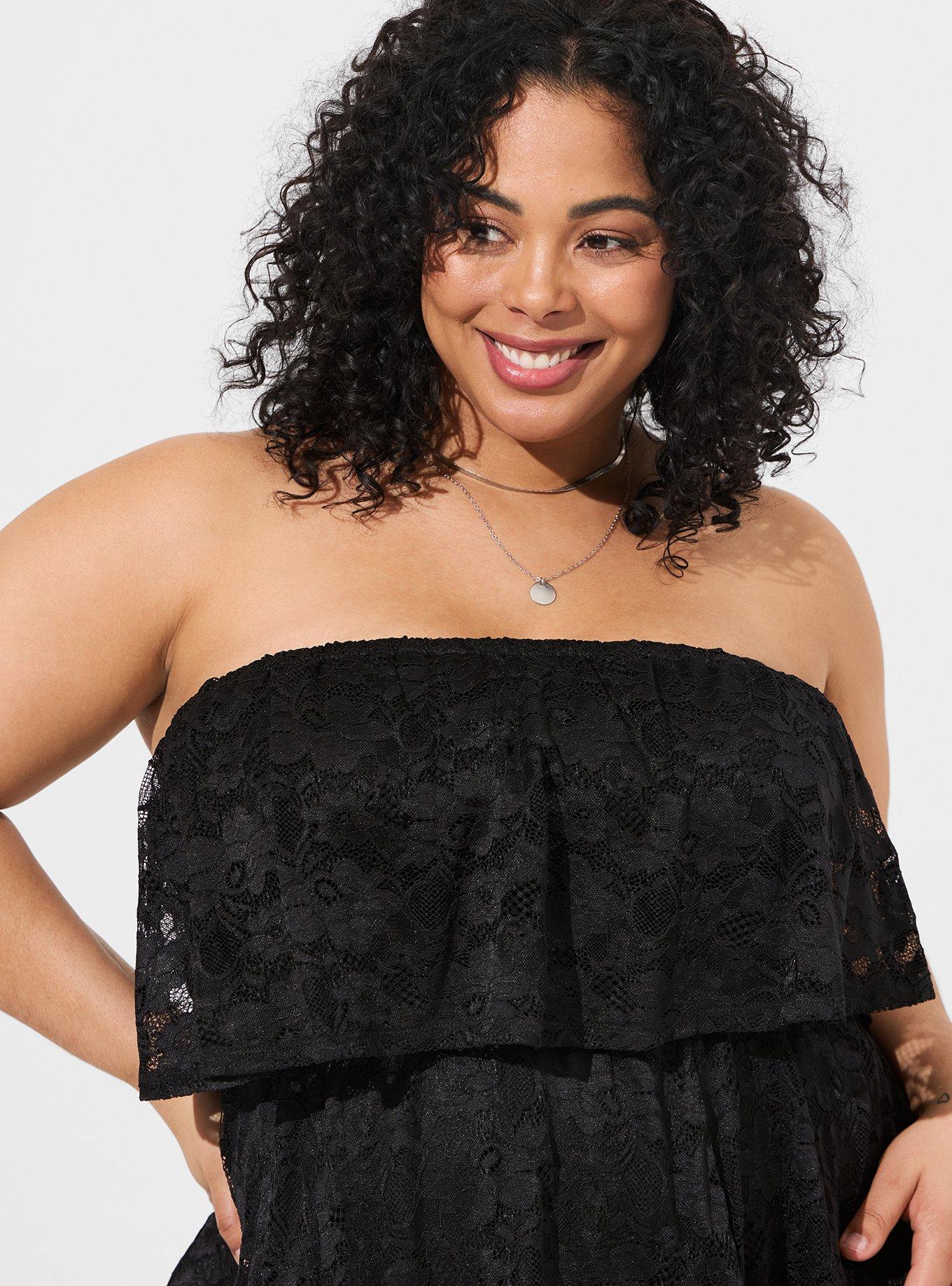 Torrid black lace maxi dress sales