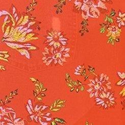 Plus Size Chiffon Hi Low Print Mix Kimono, ELLA SKETCH FLORAL MANDARIN RED, swatch