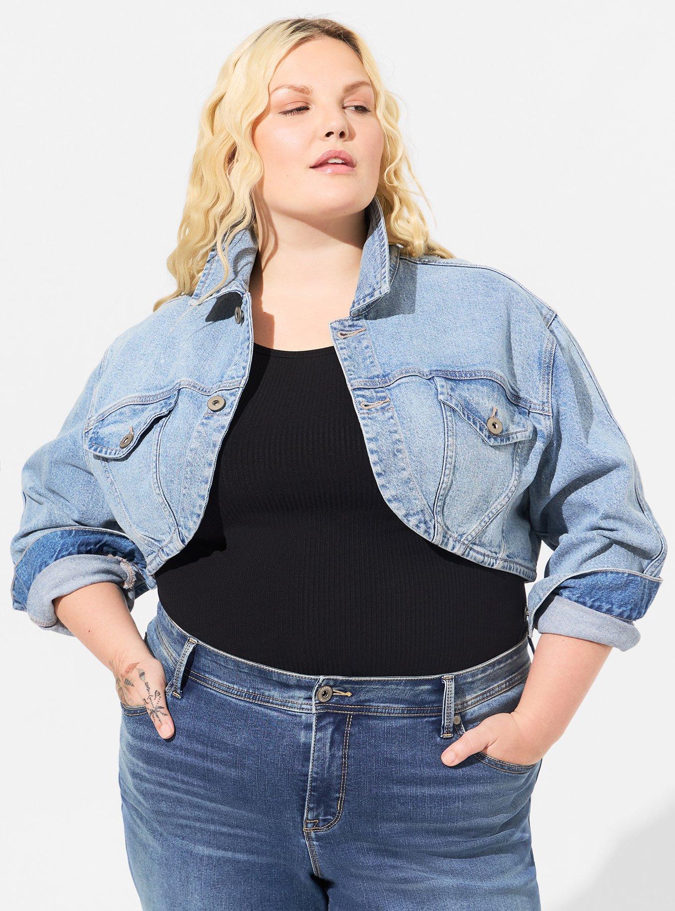 Plus Size - Denim Long Line Jacket - Dark Wash - Torrid