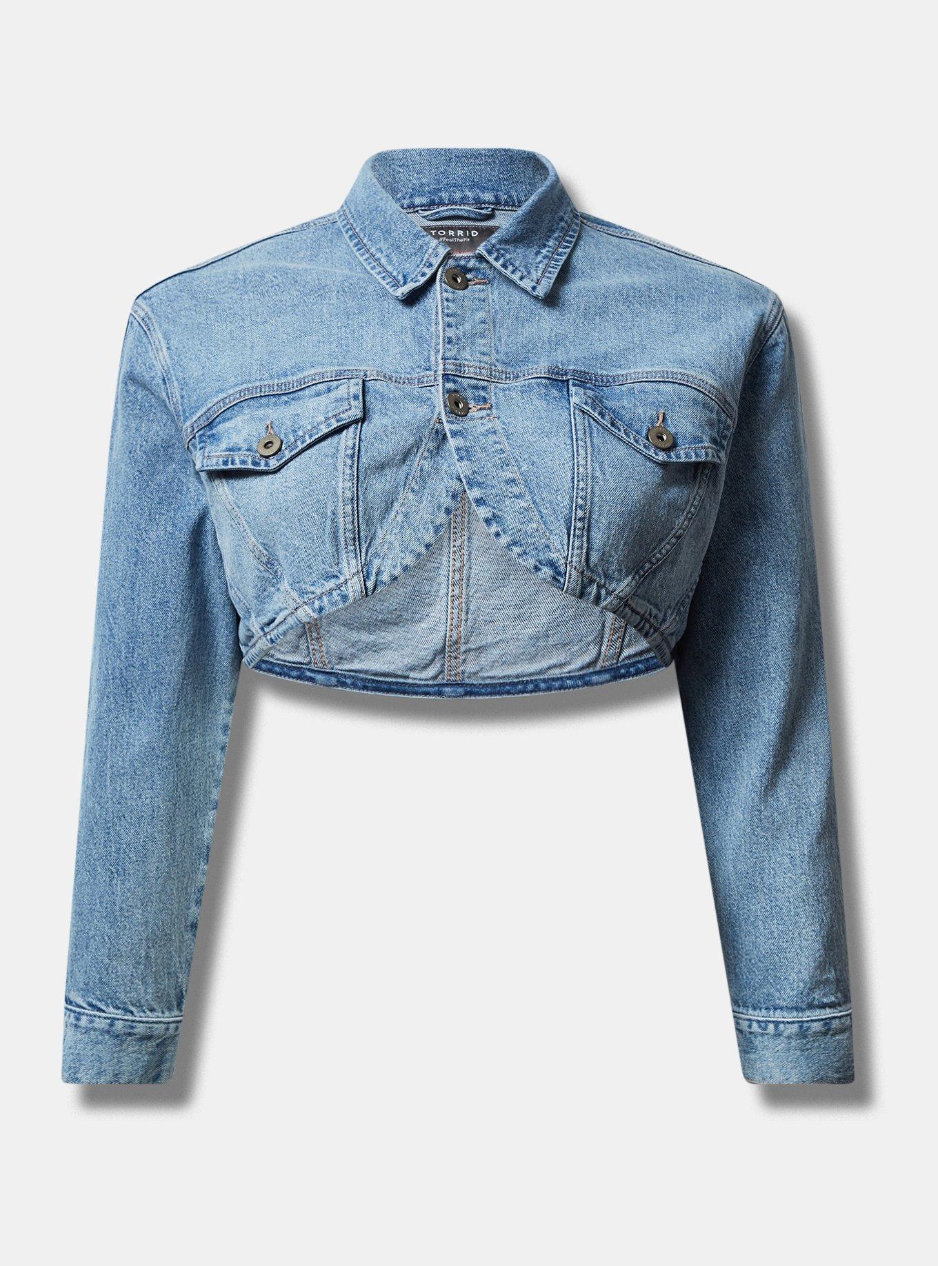 Plus Size Denim Cropped Jacket Torrid