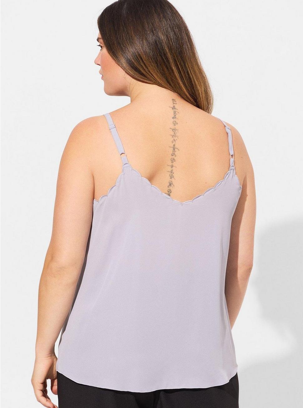 Sophie Georgette Embroidered Cami, LILAC GRAY, alternate