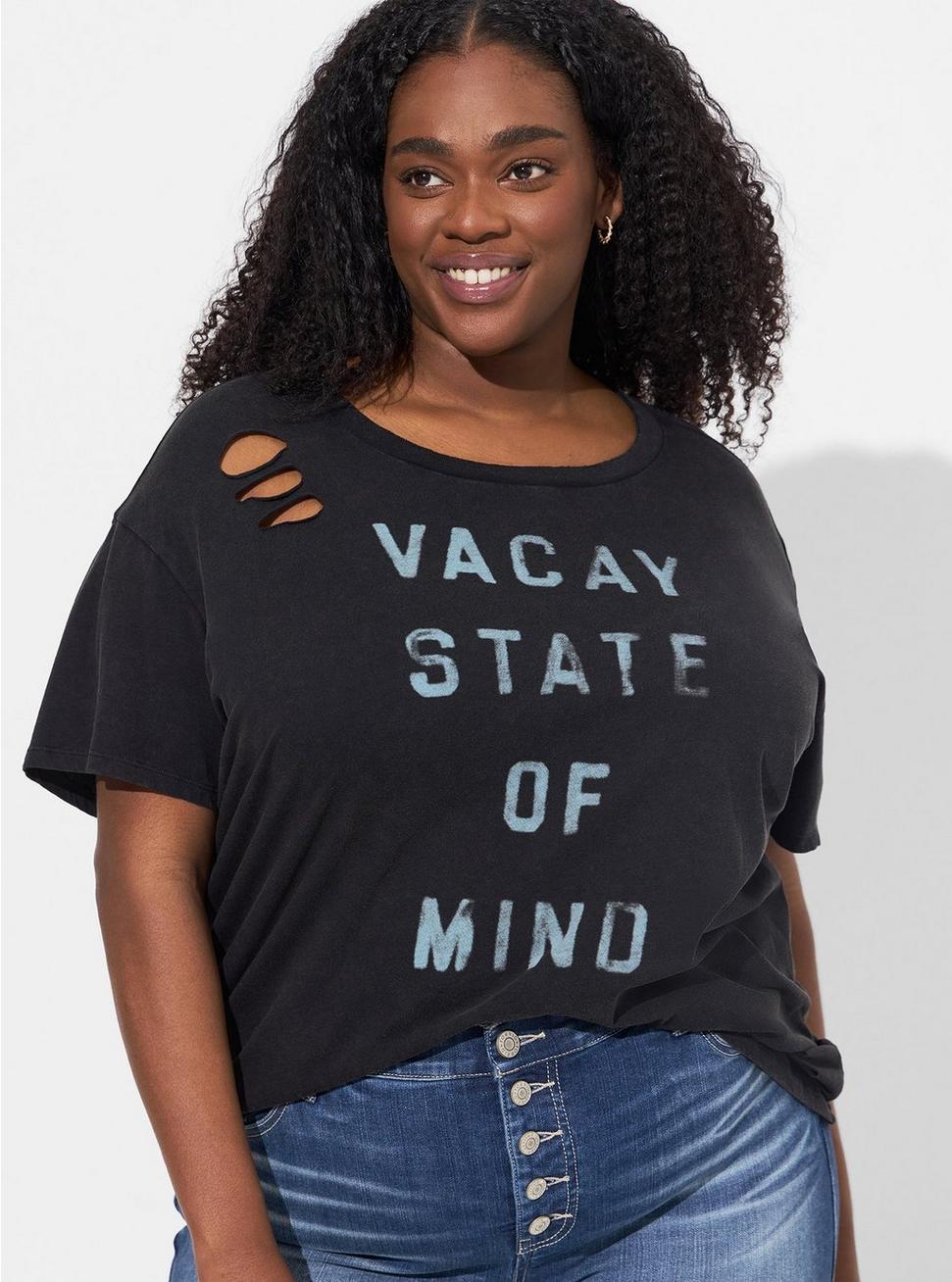 Vacay Relaxed Fit Cotton Crew Neck Open Back Tee, BLACK WASH, hi-res