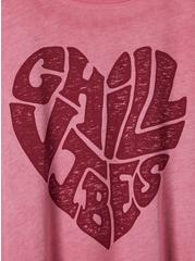 Chill Relaxed Fit Signature Jersey Crew Neck Roll Sleeve Crop Tee, RED BUD, alternate