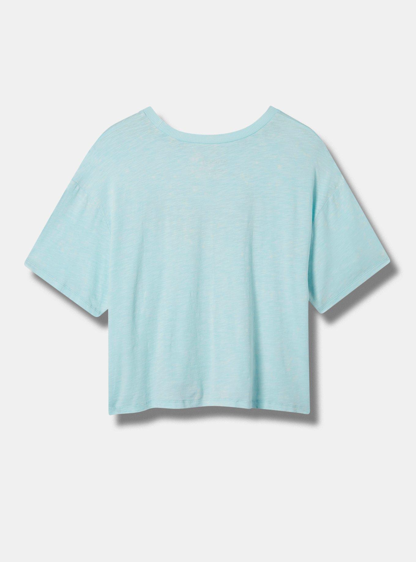 USA Relaxed Fit Super Soft Slub Crew Neck Crop Tee