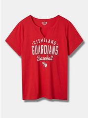 Plus Size MLB Cleveland Guardians Classic Fit Cotton Notch Tee, JESTER RED, hi-res
