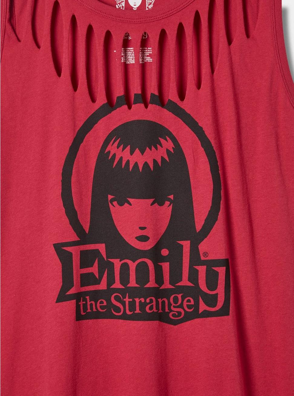 Plus Size Emily The Strange Classic Fit Cotton Slash Tank, JESTER RED, alternate