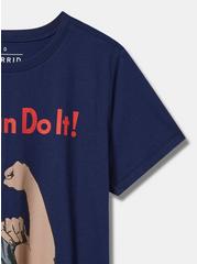 Rosie The Riveter Classic Fit Cotton Crew Tee, NAVY, alternate