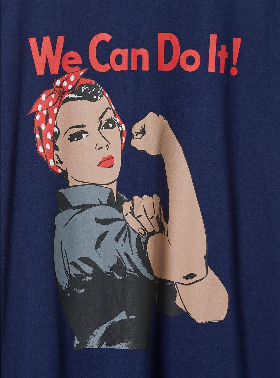 Plus Size Rosie The Riveter Classic Fit Cotton Crew Tee, NAVY, alternate
