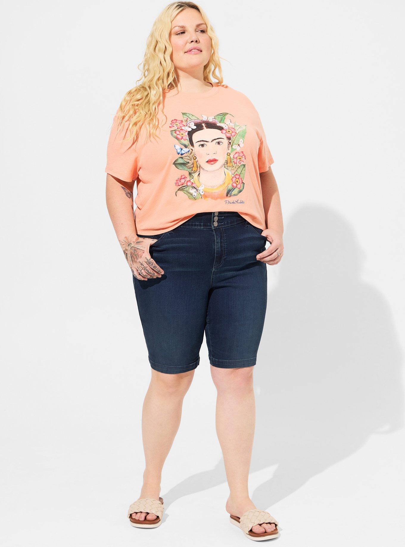 Frida Kahlo Relax Fit Crop Crew Tee