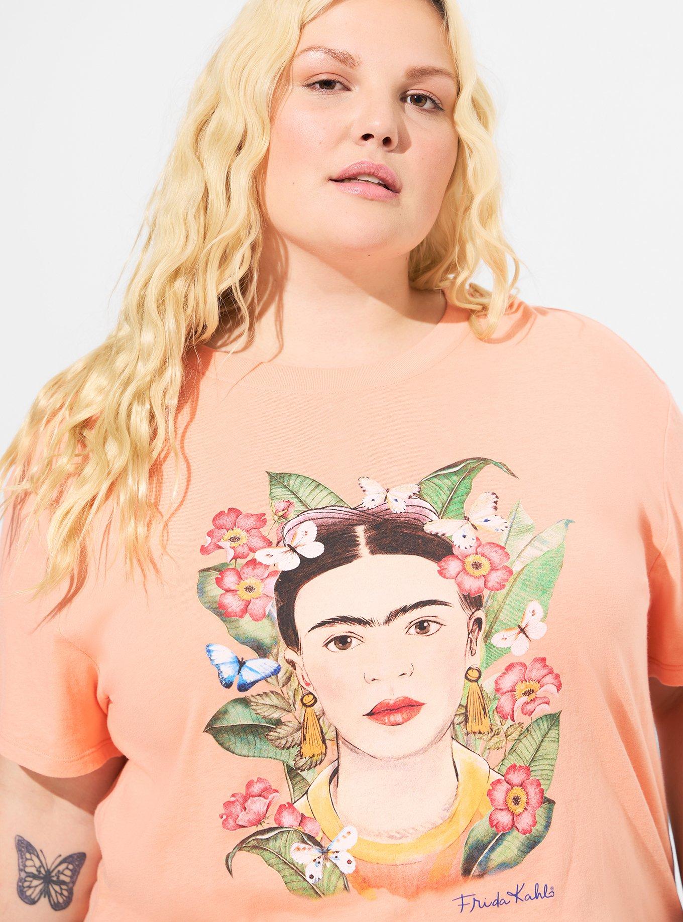 Frida Kahlo Relax Fit Crop Crew Tee