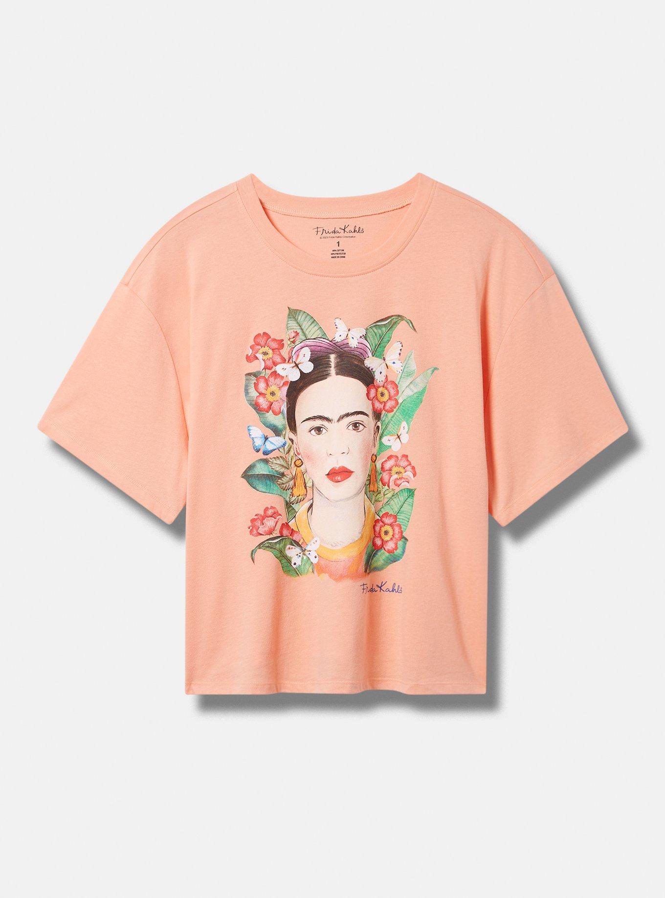 Frida Kahlo Relax Fit Crop Crew Tee