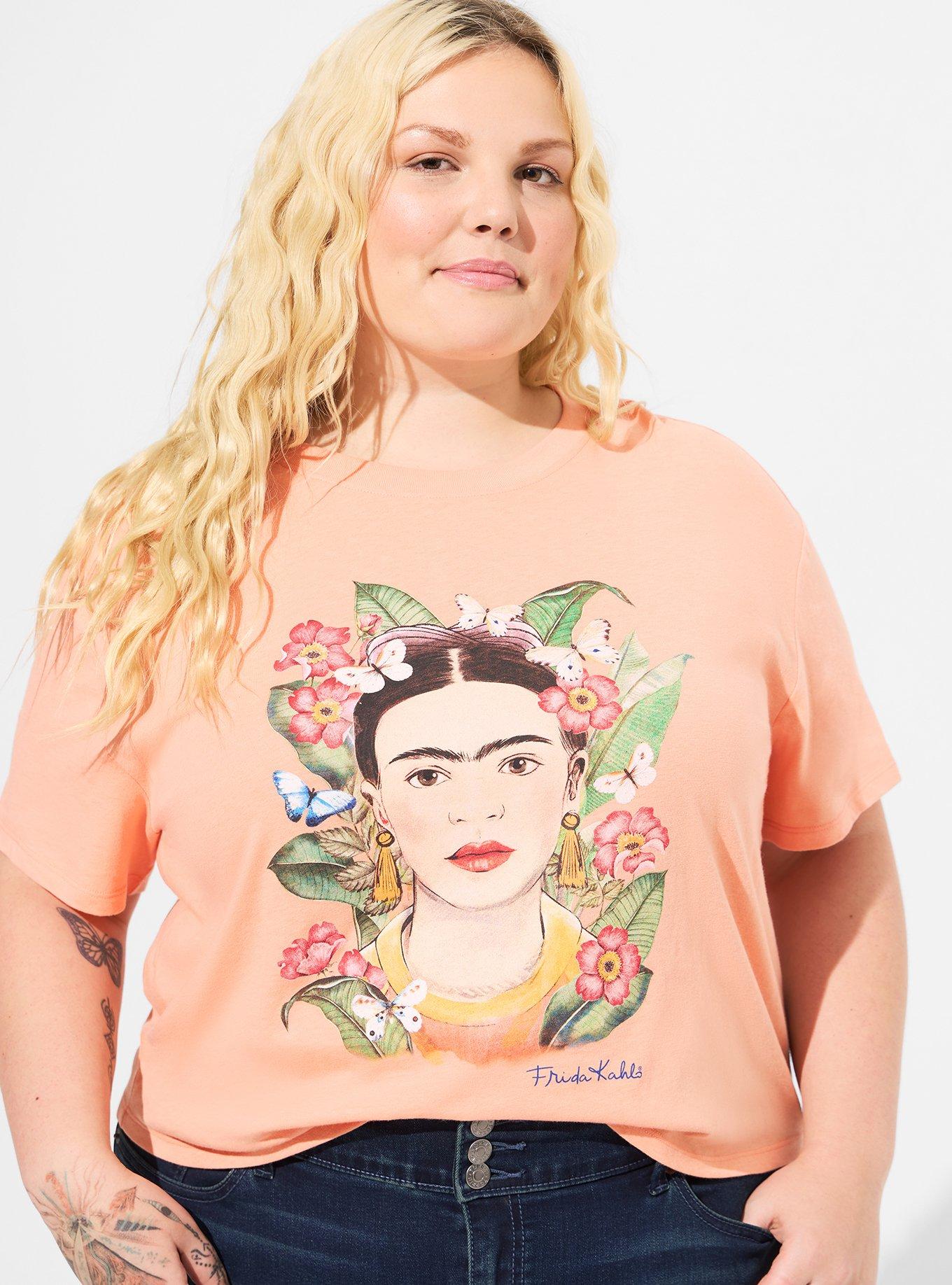 Frida Kahlo Relax Fit Crop Crew Tee