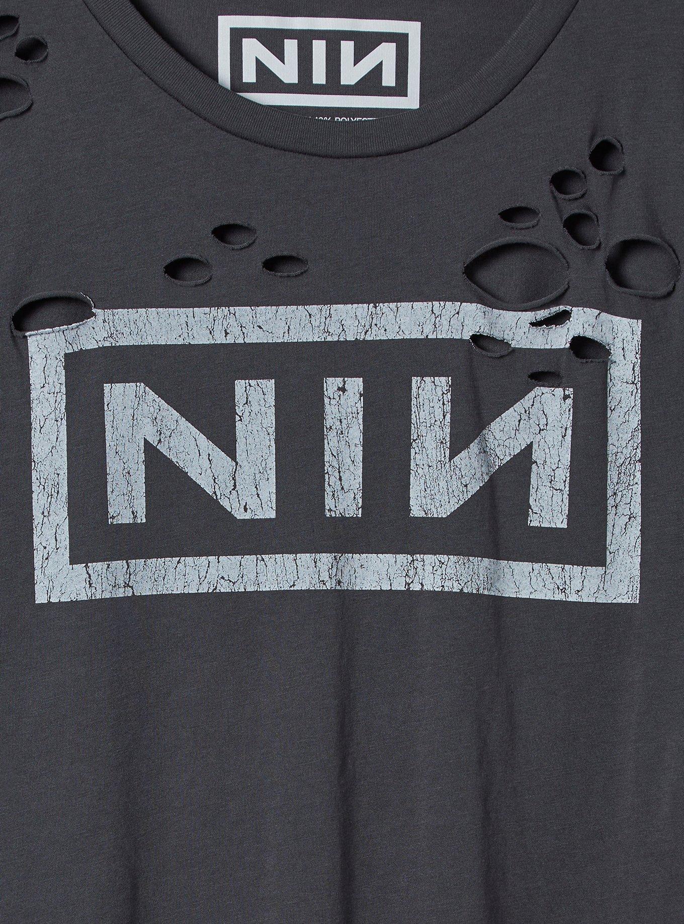 Plus Size - Nine Inch Nails Relaxed Fit Cotton Distressed