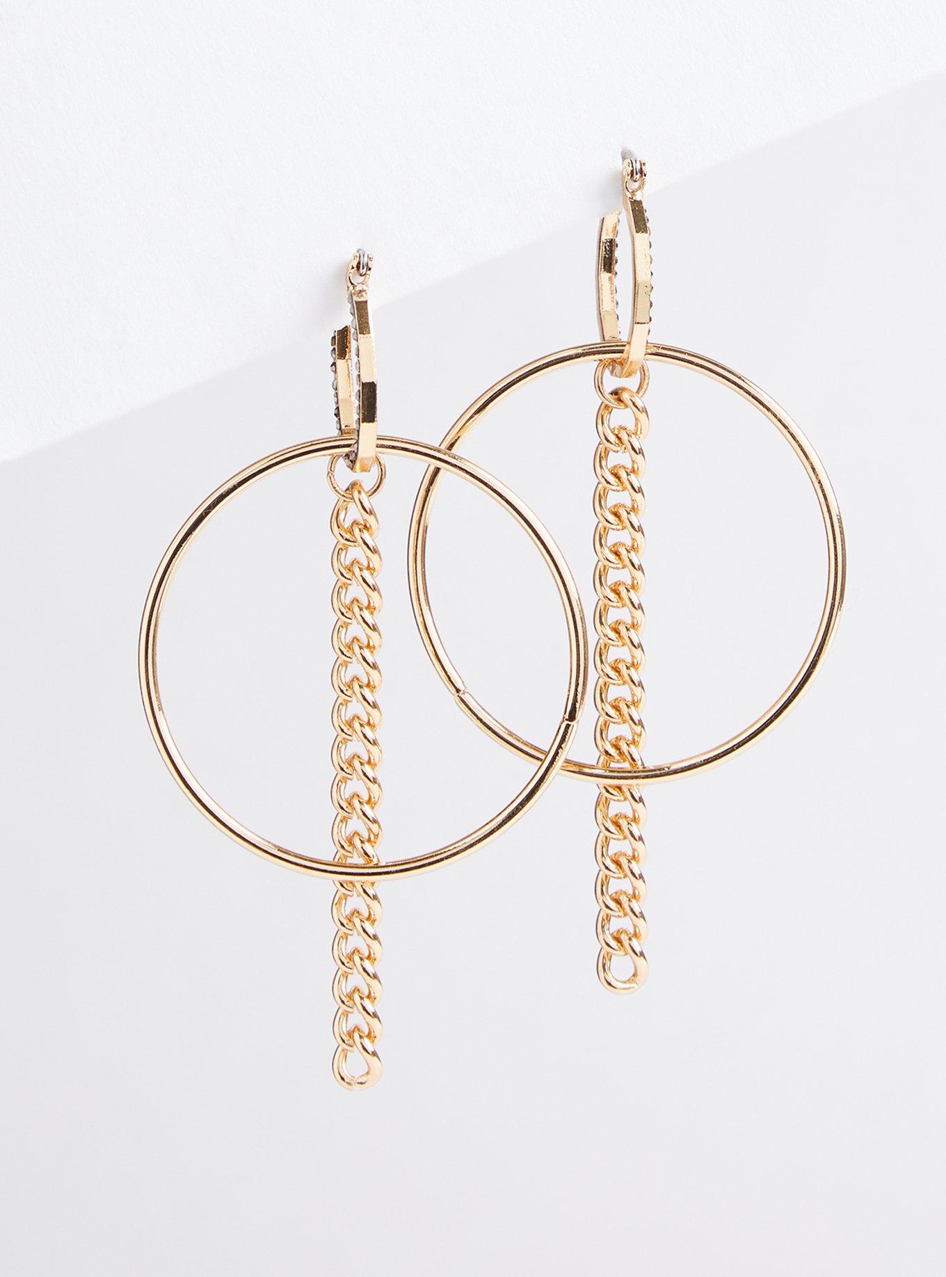 Plus Size Pave And Link Hoop Earring Torrid