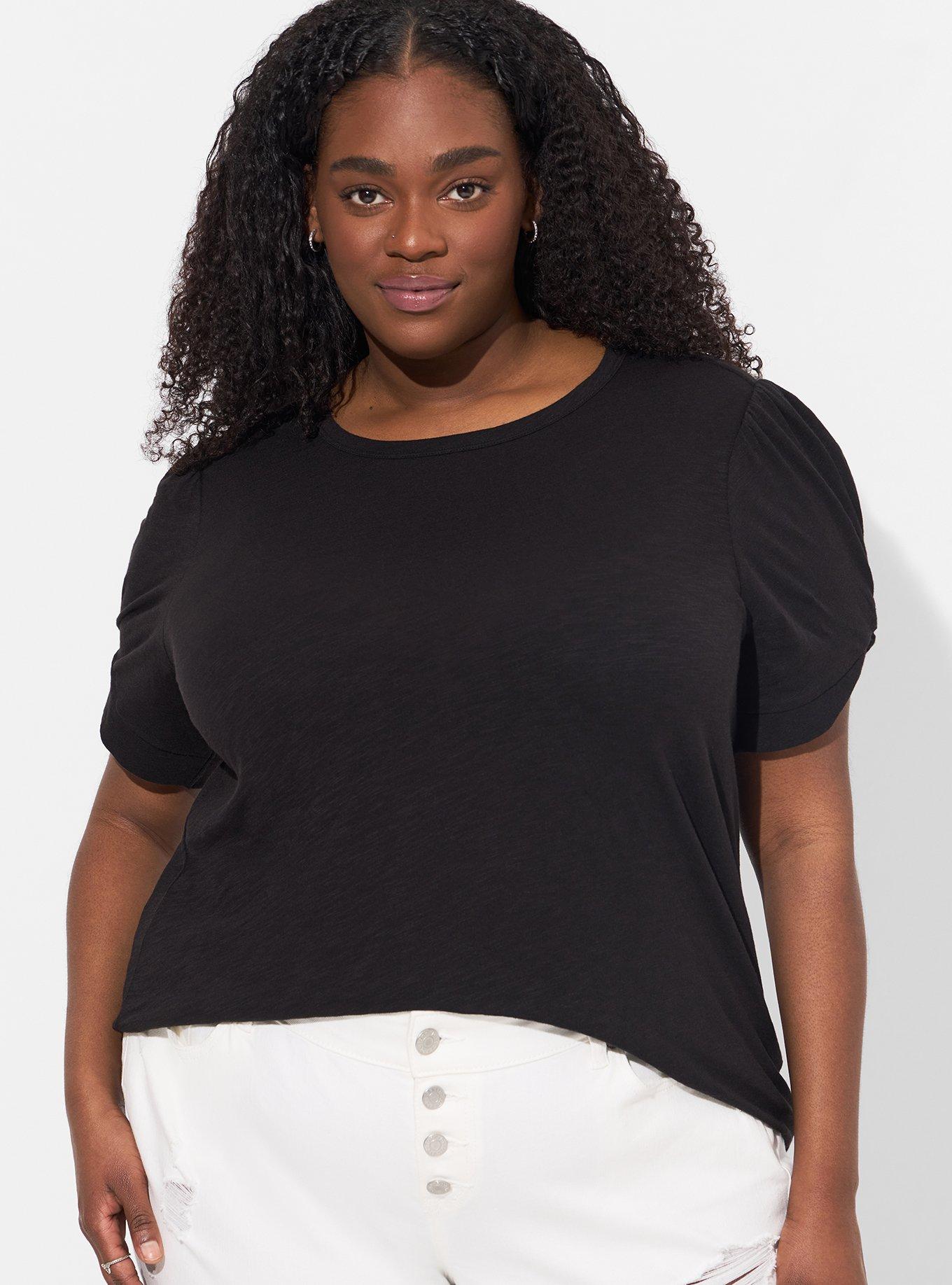 Plus Size - Cotton Modal Slub Crew Twist Sleeve Tee - Torrid