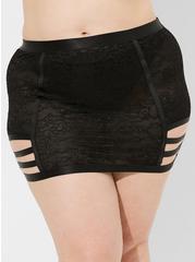 Lacey Bondage Skirt, RICH BLACK, alternate