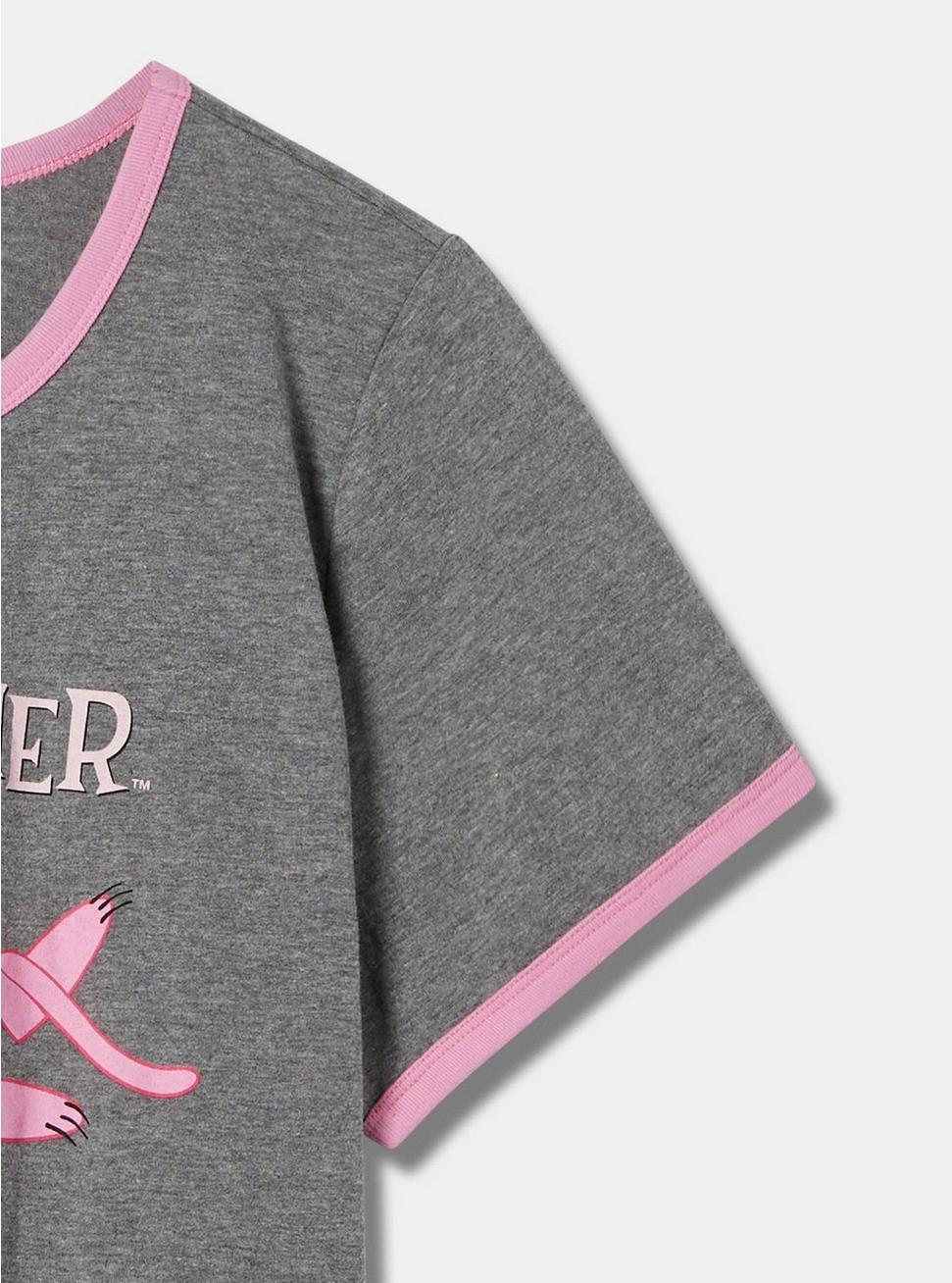 The Pink Panther Classic Fit Cotton Ringer Tee, MEDIUM HEATHER GREY, alternate