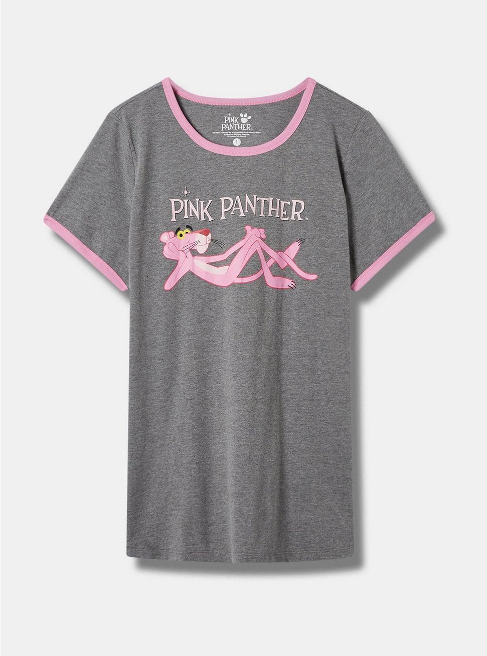 The Pink Panther Classic Fit Cotton Ringer Tee, MEDIUM HEATHER GREY, hi-res