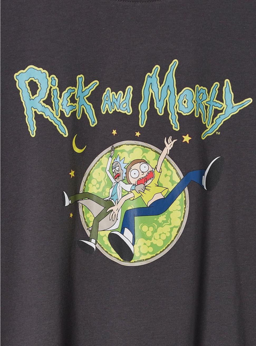 Plus Size Rick And Morty Classic Fit Cotton Crew Tee, VINTAGE BLACK, alternate