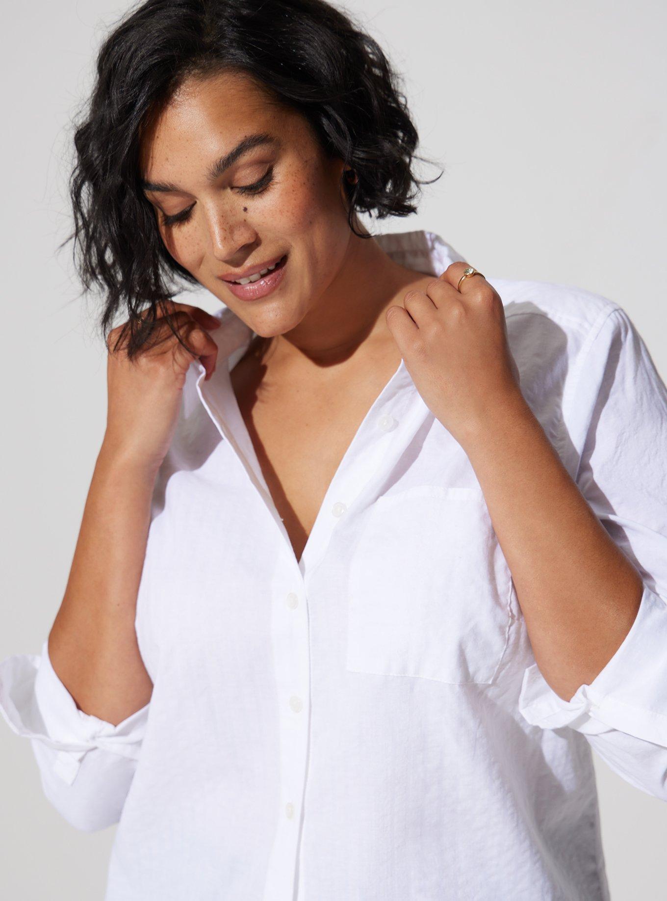 Lizzie Cotton Button-Down Long Sleeve Shirt