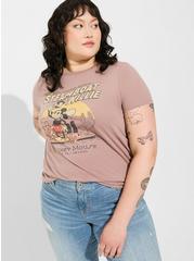 Plus Size Disney Steamboat Willie Classic Fit Crew Neck Top, BROWN, alternate