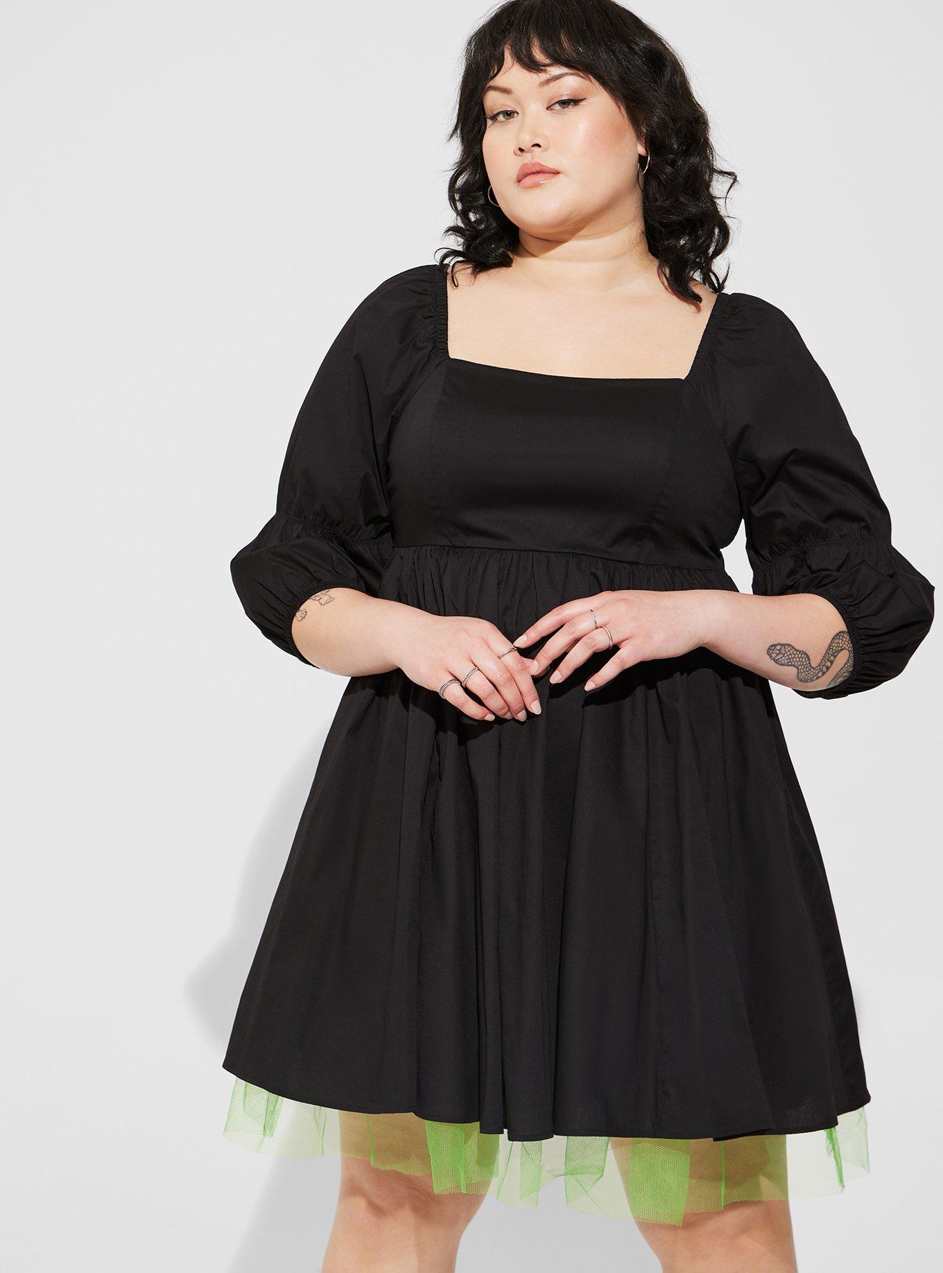 Plus Size - Warner Bros Wizard of Oz Mini Double Puff Sleeve Skater Dress -  Torrid