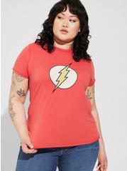 Plus Size Warner Bros The Flash Classic Fit Crew Neck Top, RED, alternate