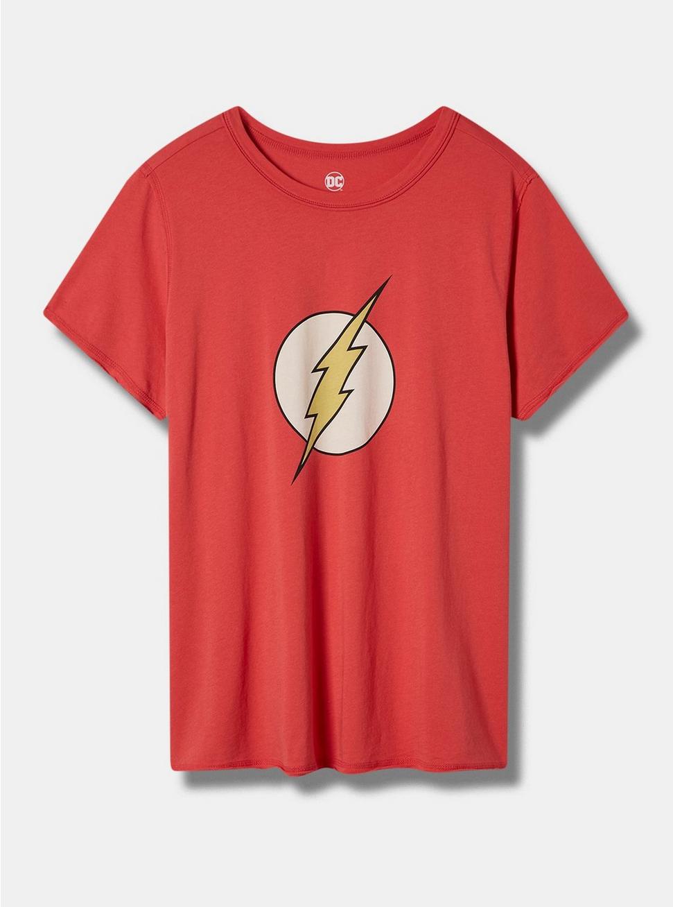 Plus Size Warner Bros The Flash Classic Fit Crew Neck Top, RED, hi-res