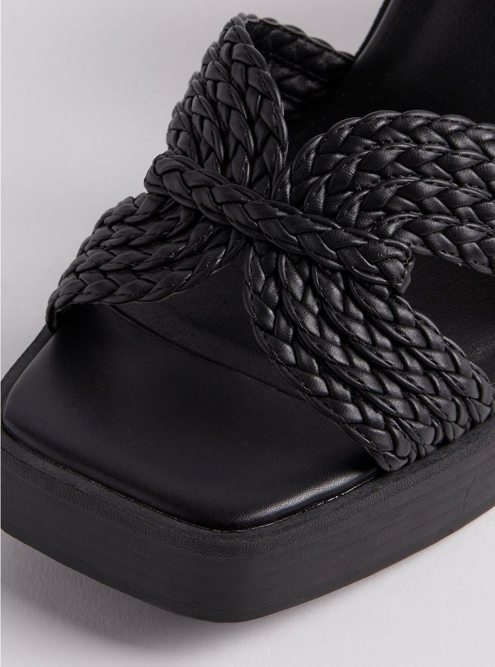 Crisscross Platform Heel Sandal (WW), BLACK, alternate