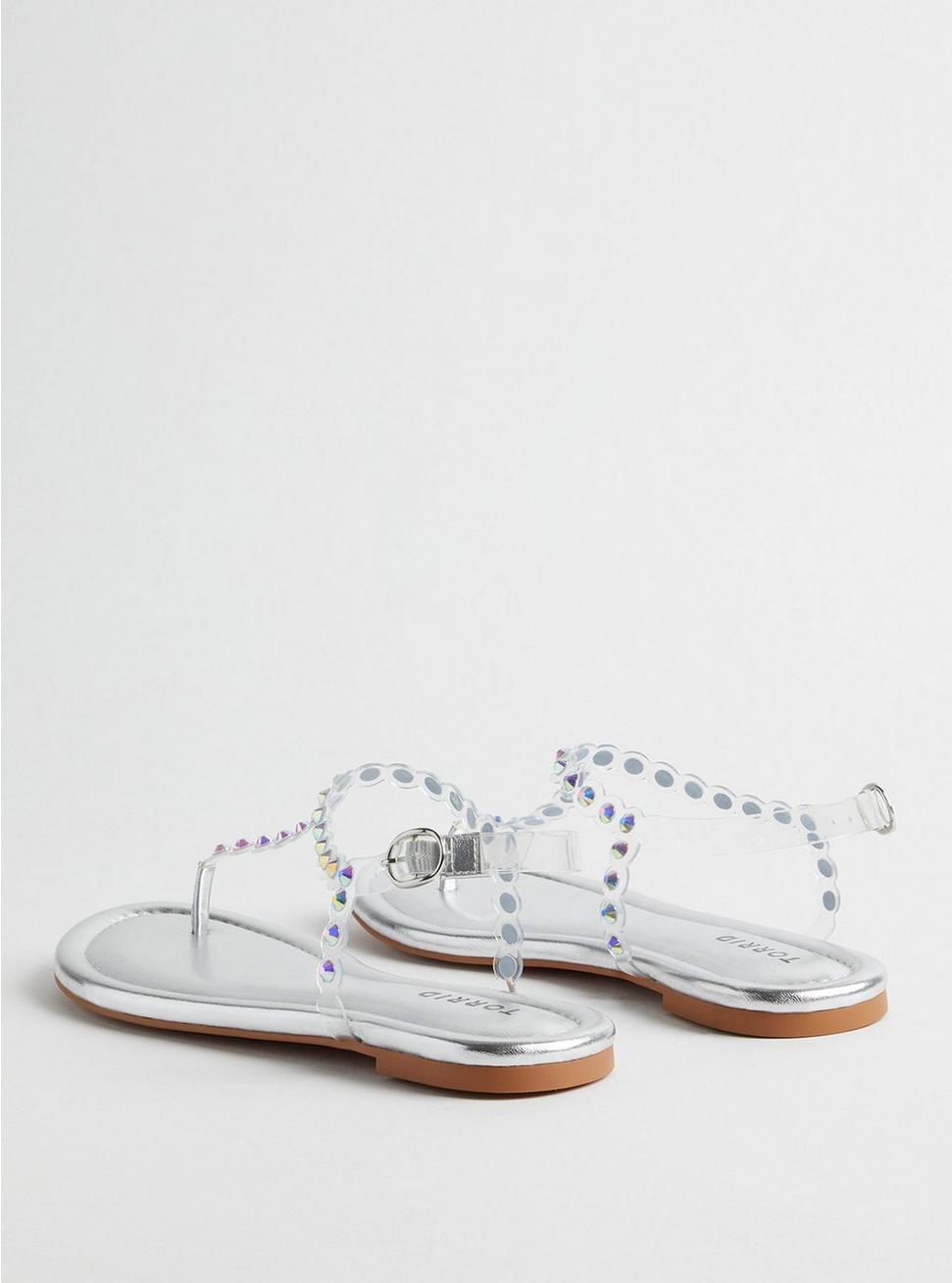 Embellished Jelly T-Strap Sandal (WW), CLEAR, alternate