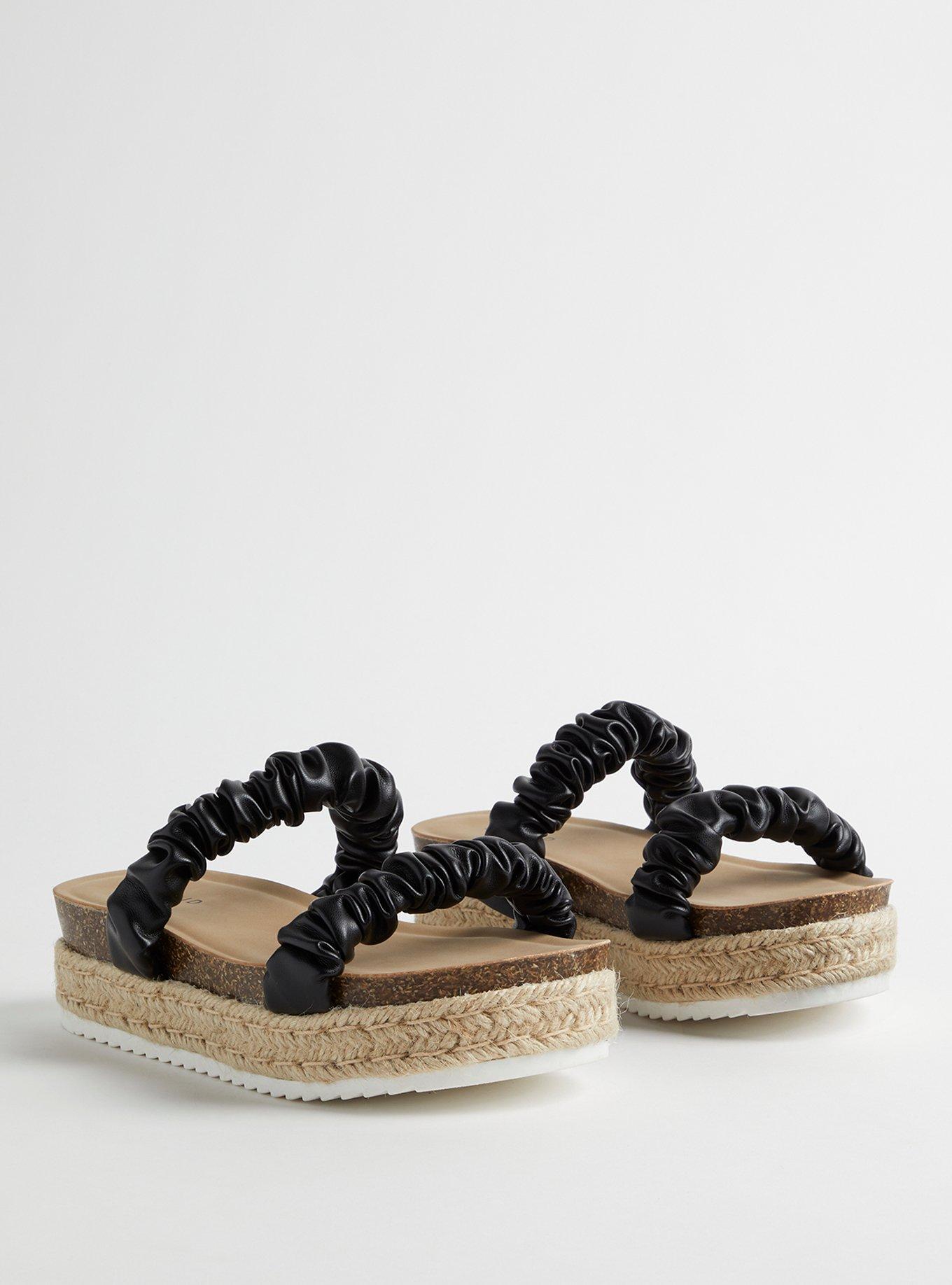 Double Band Espadrille Platform Slide (WW