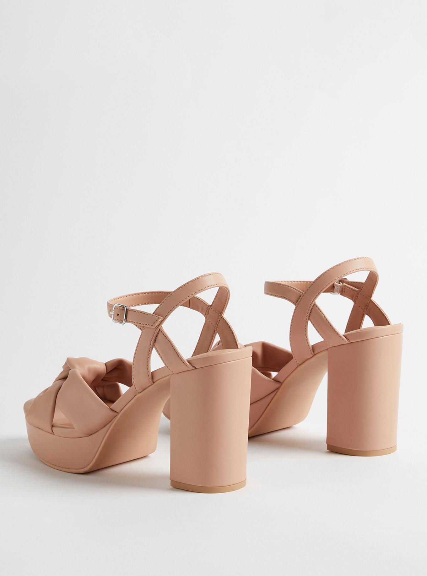 Soft Knot Heeled Platform (WW), BEIGE, alternate