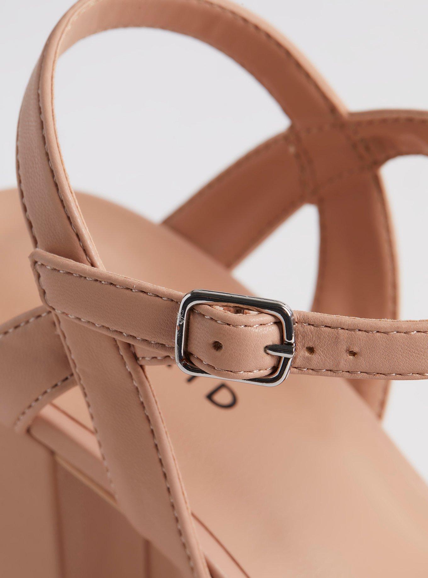 Soft Knot Heeled Platform (WW), BEIGE, alternate