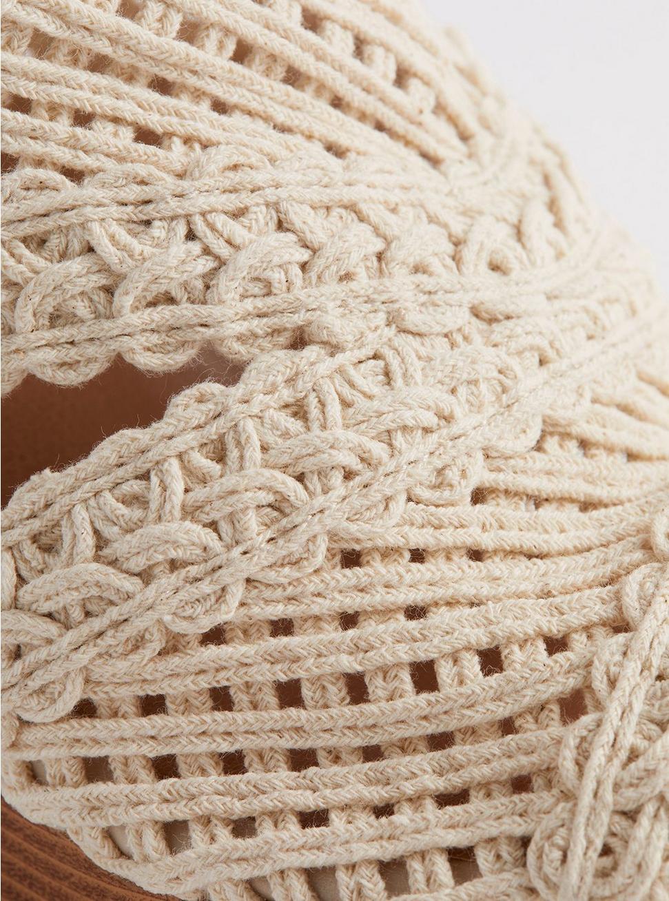Plus Size Crochet Cage Platform Wedge (WW), NATURAL, alternate