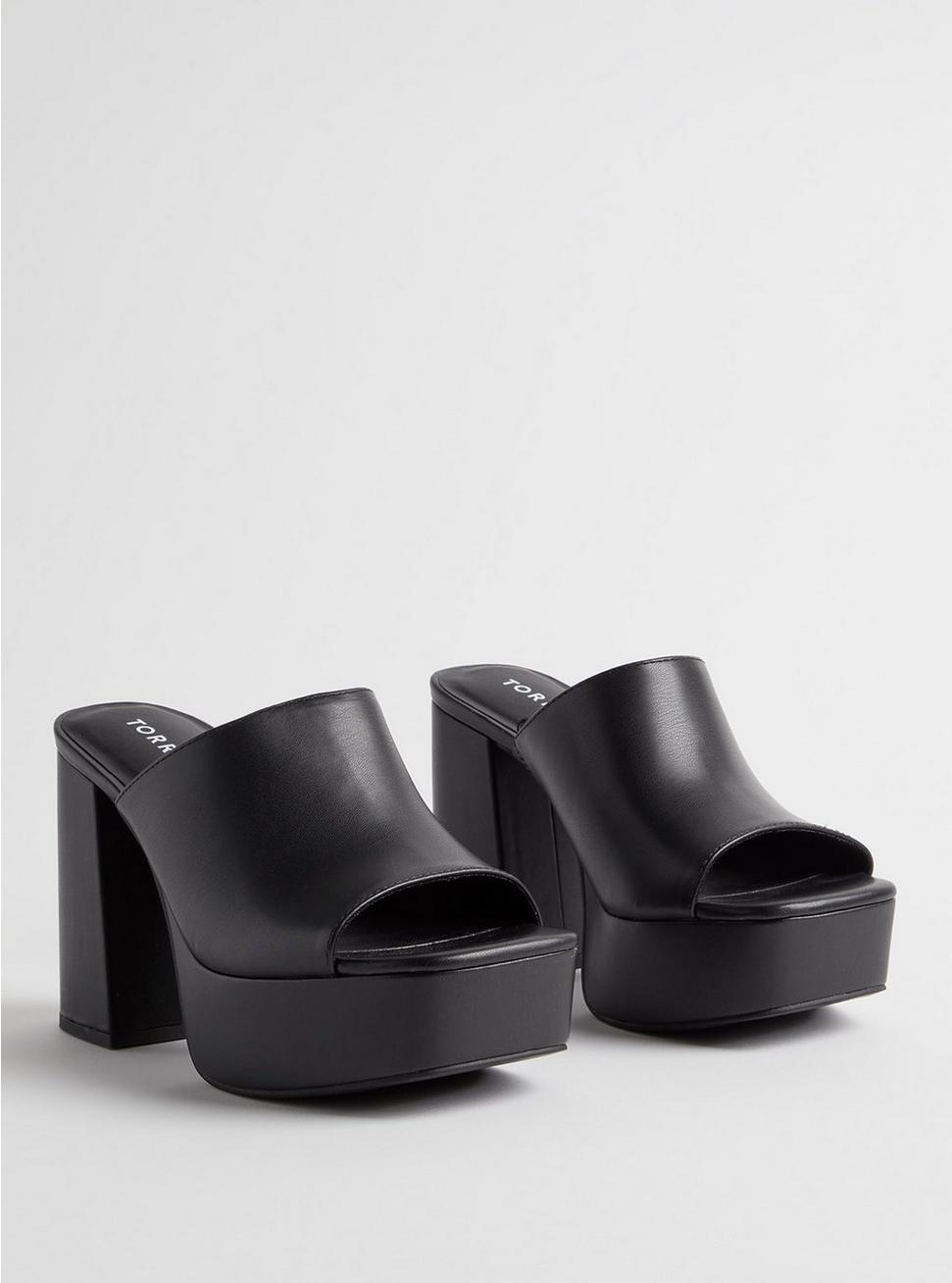 Platform Heel Sandal (WW), BLACK, hi-res
