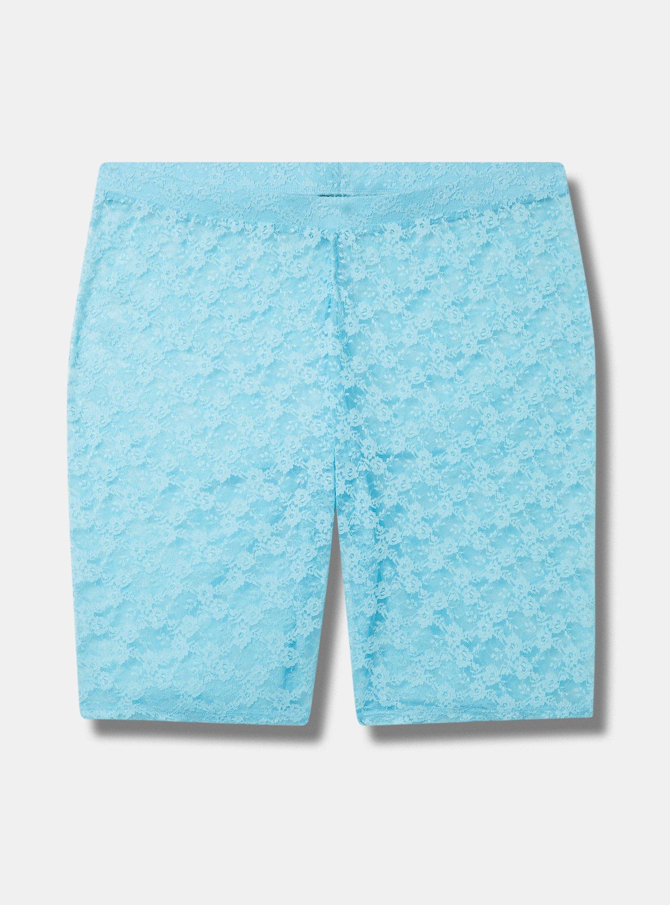 9 Inch Comfort Waist Unlined Lace Bike Short, BLUE TOPAZ, hi-res
