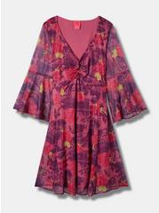 Plus Size Betsey Johnson Mini Bell Sleeve Dress, MULTI, hi-res