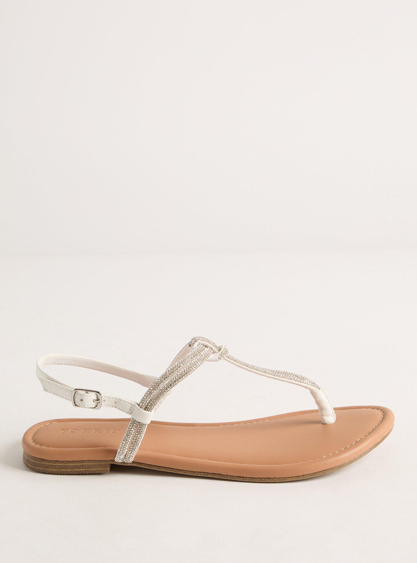 Embellished Knot T-Strap Sandal (WW