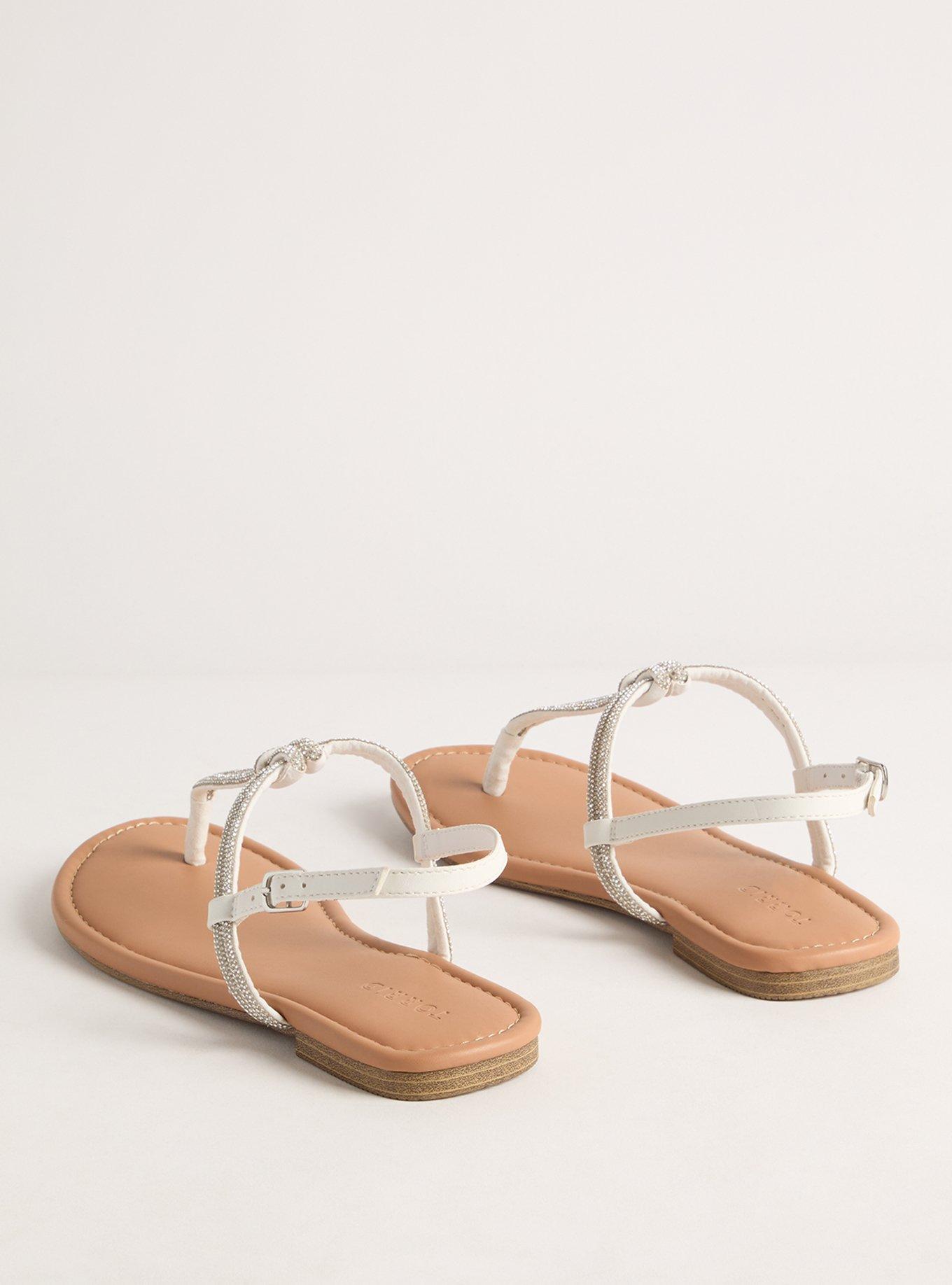 Embellished Knot T-Strap Sandal (WW