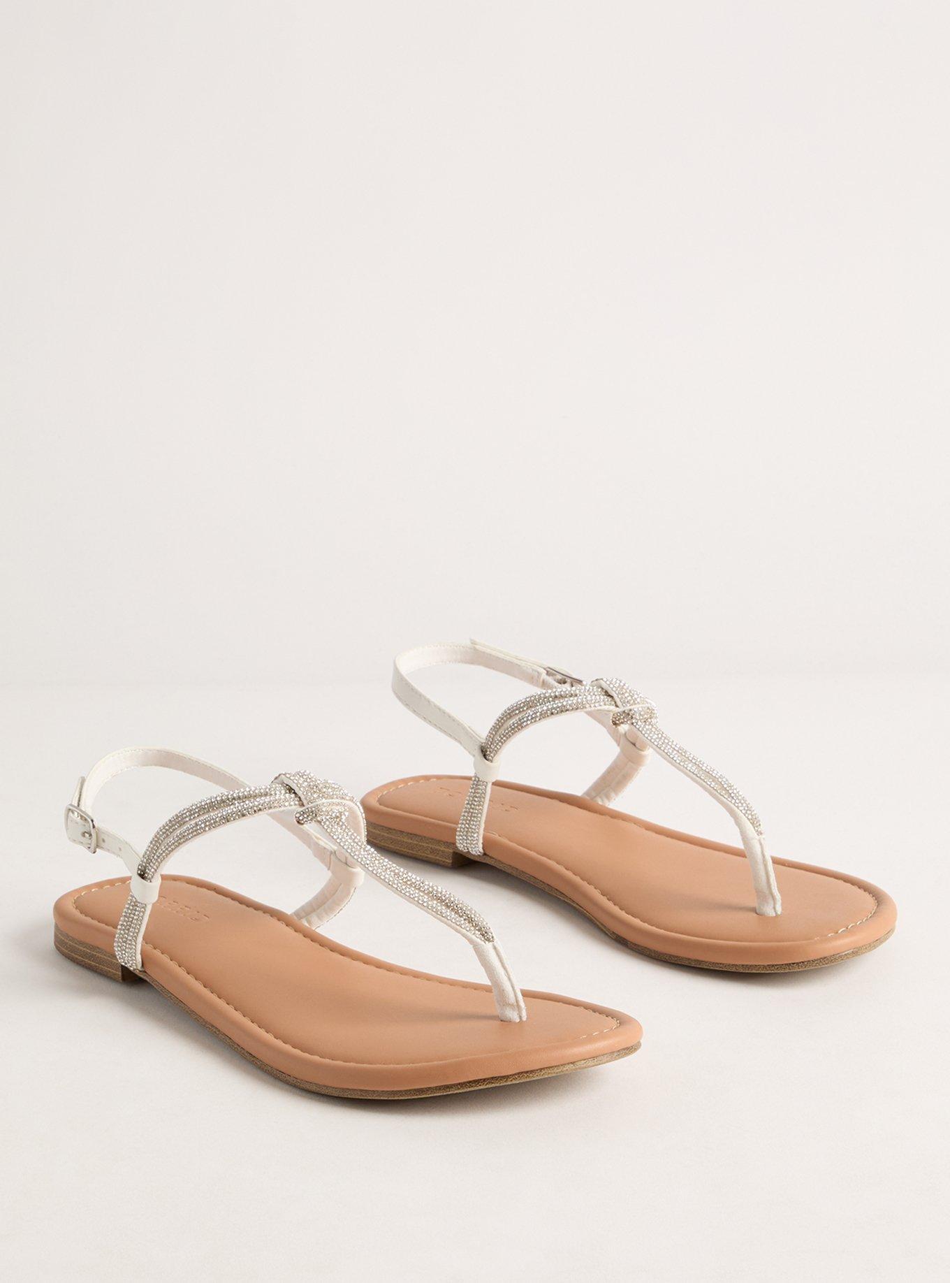 Embellished Knot T-Strap Sandal (WW