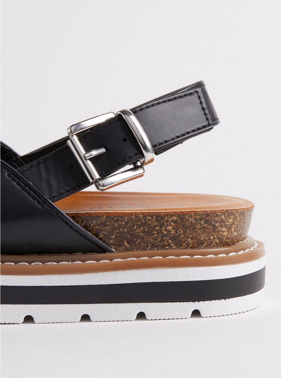 Crisscross Flatform Sandal (WW), BLACK, alternate