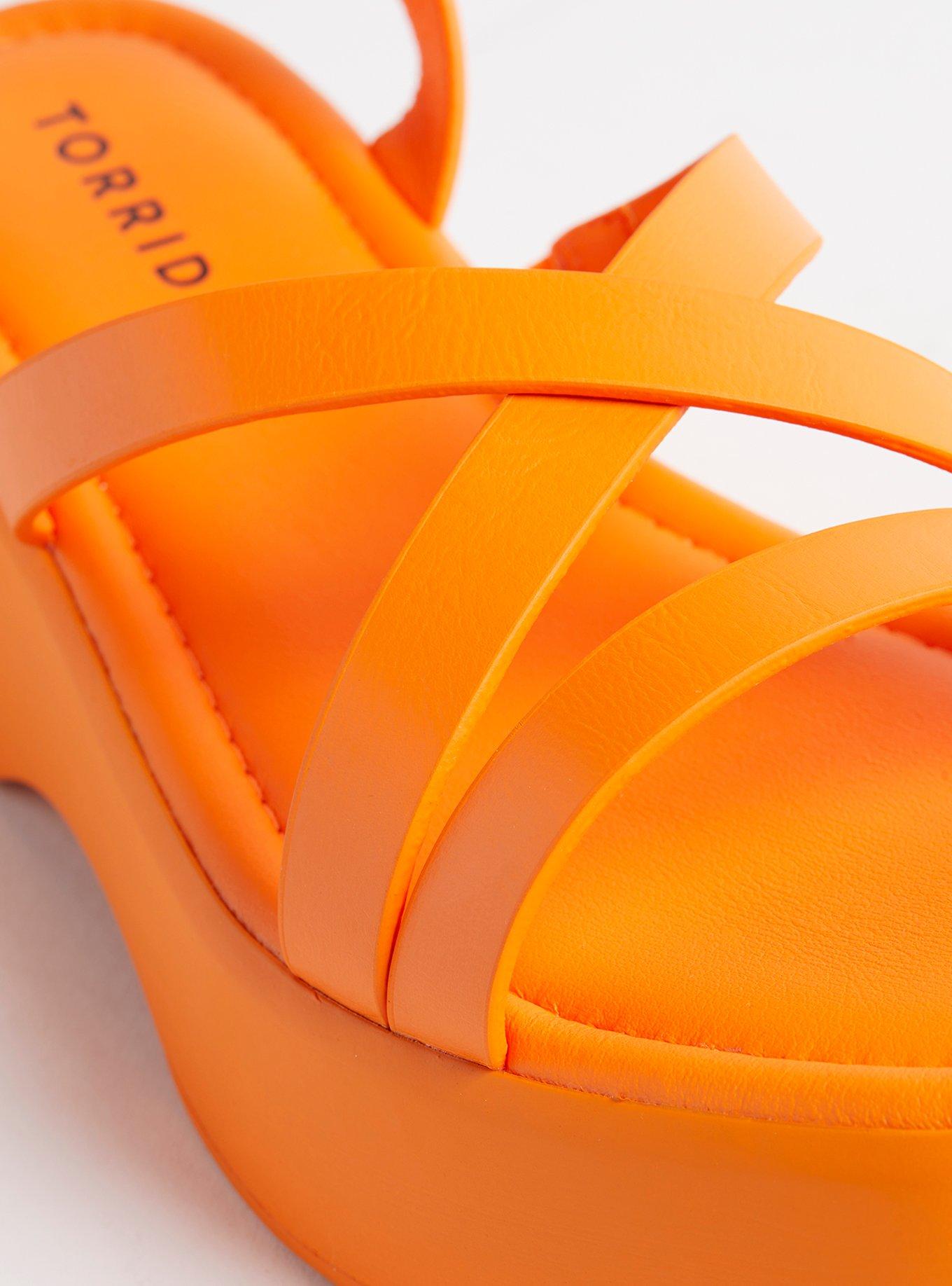 Orange wide width sandals store