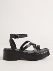 Strappy Flatform Sandal (WW), BLACK, alternate
