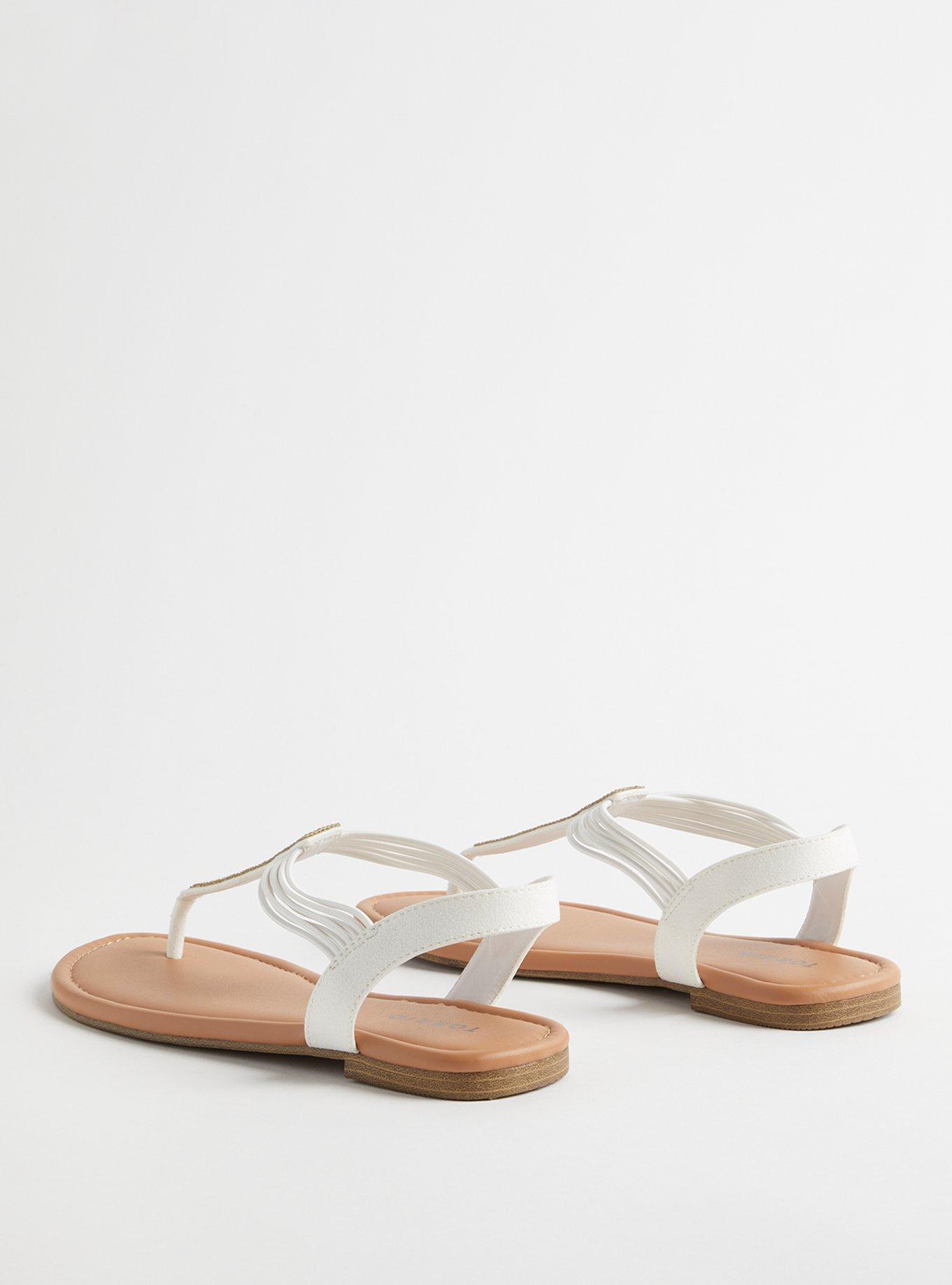 Plus Size - Pearl Detail T-Strap Sandal (WW) - Torrid