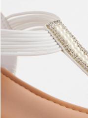Plus Size Pearl Detail T-Strap Sandal (WW), WHITE, alternate