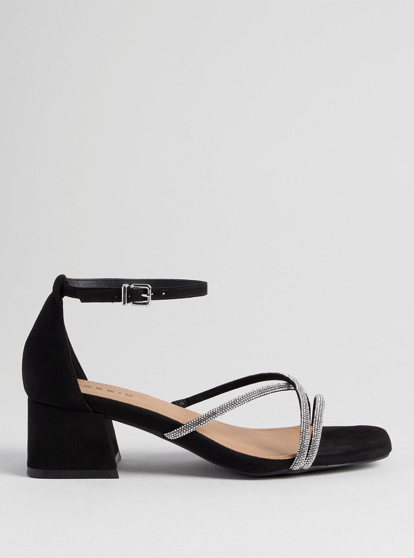 embellished block heel