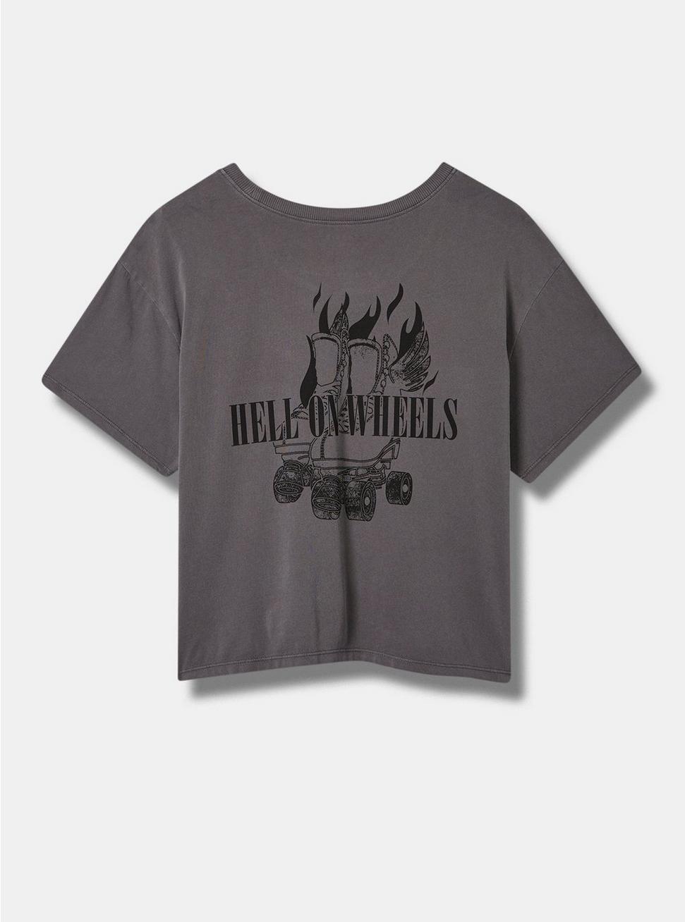 Hell On Wheels Relaxed Fit Vintage Cotton Jersey Crew Neck Crop Tee, TORNADO, alternate