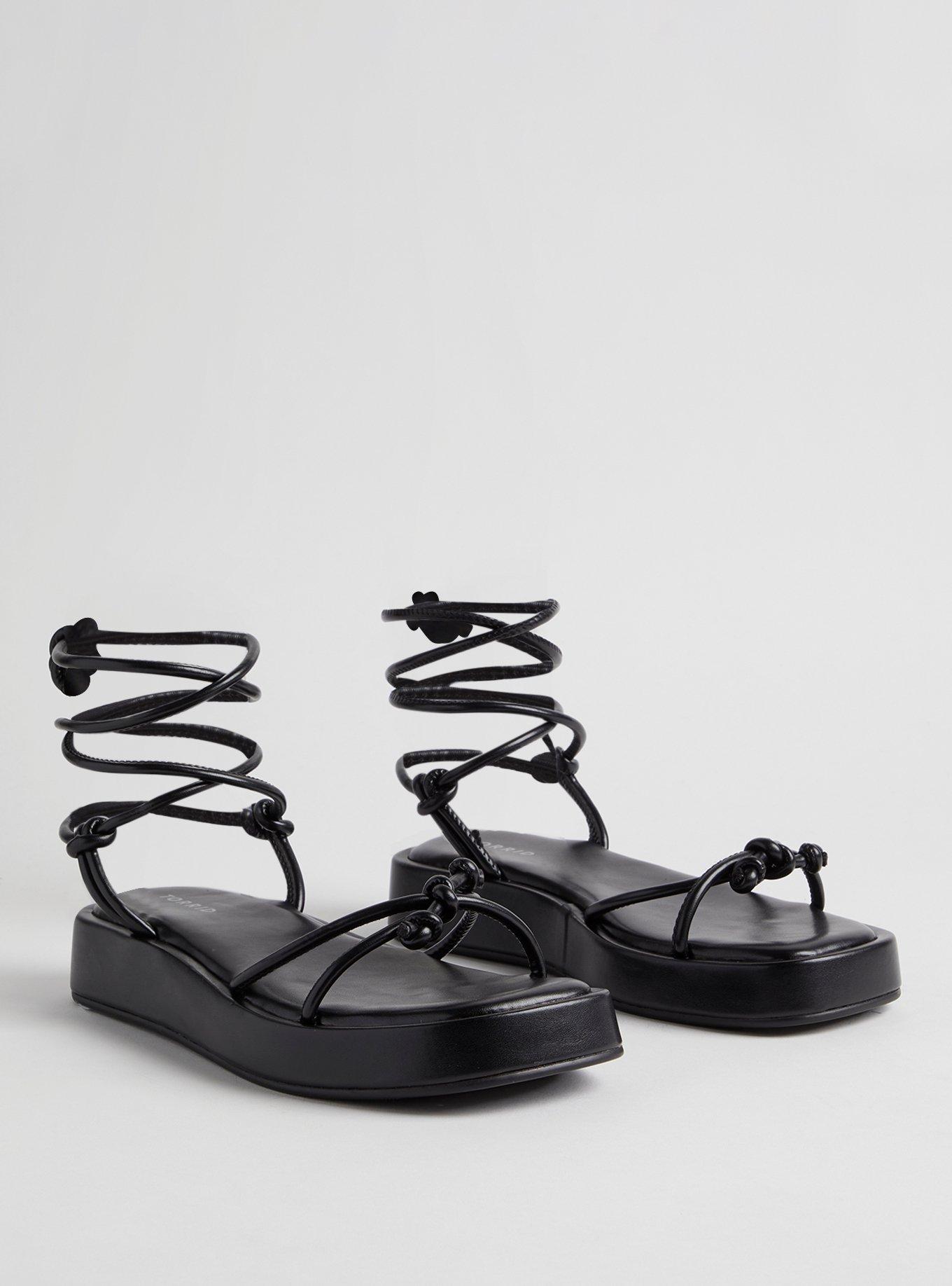 Plus Size Tie Ankle Strappy Flatform Sandal WW Torrid